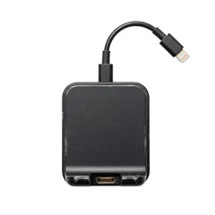 Black power bank with lightning and usb-c ports