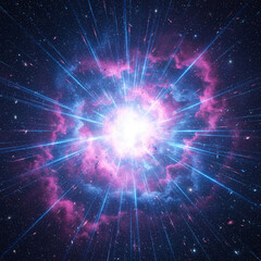 Cosmic Explosion &ndash; Abstract Supernova Burst in Deep Space By Generated AI
