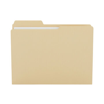 Blank manila beige file folder with tab document storage