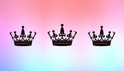 Three regal crown silhouettes against a gradient background,  authority,  power