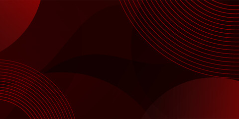 Dark Red Abstract Circle Overlap and light lines Background