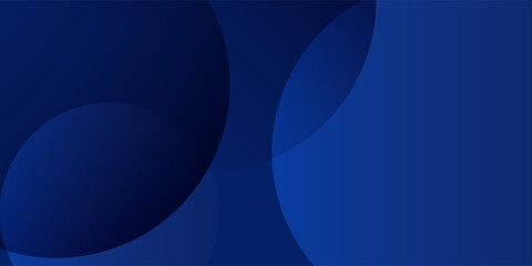 Abstract dark blue background with overlapping circle shapes and modern technology geometric pattern.