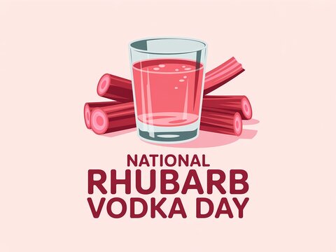 Celebrate national rhubarb vodka day with a refreshing pink drink and fresh rhubarb stalks