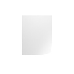 Blank white sticky note with curled bottom corner