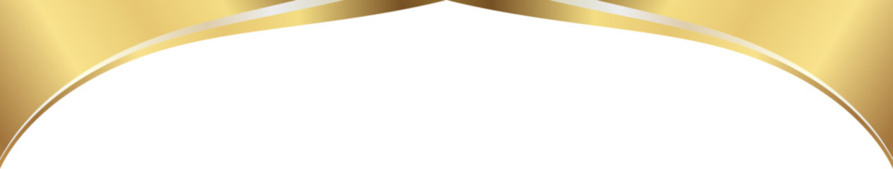 Elegant soft gold and champagne foil wave corner border with smooth metallic subtle metallic frame, ideal for luxury invitations, packaging, labels, and premium graphic templates. © OneyWhyStudio