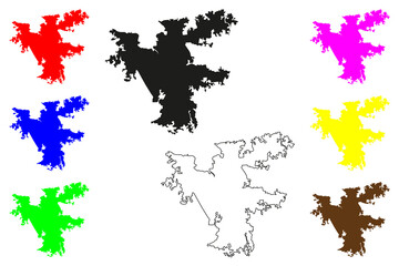 Akure city (Federal Republic of Nigeria, Ondo State) map vector illustration, scribble sketch Akure Olóyemekun map