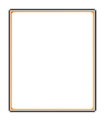 Blank Rectangle Frame with Thin Orange Border - Vector Template for Document, Page, Mockup Design