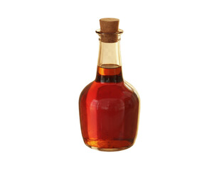 Glass Bottle of Classic Vinegar, Front View, Isolated (2)