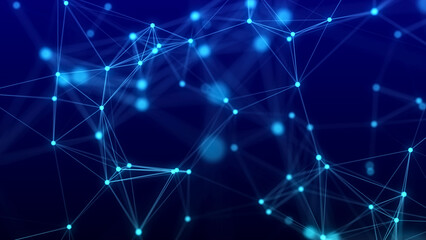 Technological background from dots and lines. Big data visualization. 3D rendering.