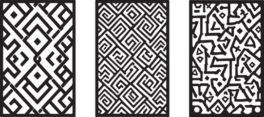 Elegant modern geometric screens in black and white