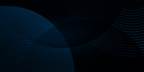 Vector illustration overlap circle in dark blue color background. Hi-tech digital technology concept.