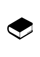 Flat design of a book vector in black and white perfect for apps, website, logo or sign 