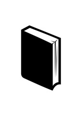 Flat design of a book vector in black and white perfect for apps, website, logo or sign 