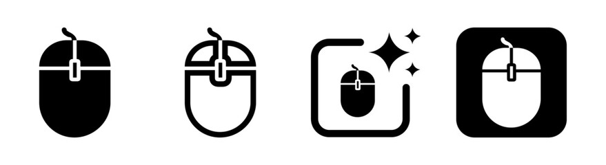 Computer mouse icon and technology sign vector illustration showing tech symbol in transparent PNG design for digital device and modern computing concepts