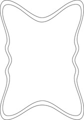 Distorted square contour frame merging geometric symmetry with fluid organic irregularity.