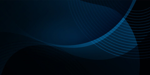 Vector illustration overlap circle in dark blue color background. Hi-tech digital technology concept.