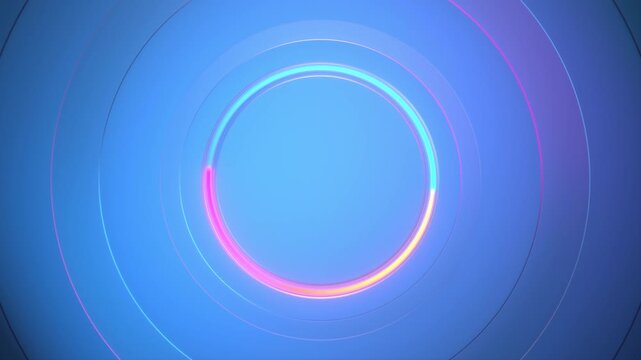 A modern animation that begins with expanding rings and a glowing circle reveal, then transitions into a perfect loop. Ideal for intros, presentations, and as a futuristic backdrop. 4K 3840x2160