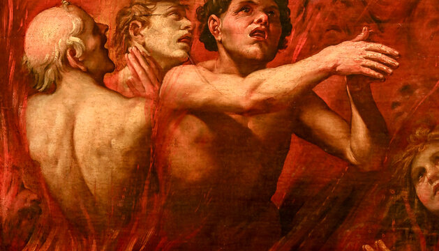 Close-up of sinners in purgatory from Alonso Cano’s 1636 painting Las Ánimas del Purgatorio