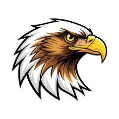 Fototapeta premium A fierce illustration of a majestic bird of prey, the profile showcasing detailed feathers, a sharp beak, and intense gaze