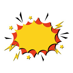 Pop art comic speech bubble with explosion effect