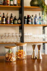 Luxury cocktail making tools in modern design bar