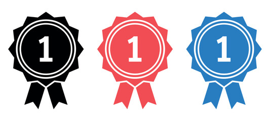 Premium Warranty Badge Icon Vector Illustration. Features an Award Medal Symbol with a Black Ribbon and Approved Badge sign. Essential graphic for Certification, Quality Guarantee, Trust, and Product 