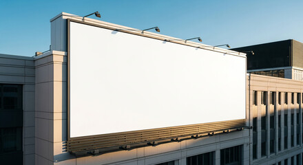 Mock Up Blank billboard on the side of a building, perfect for advertising or promotional content
