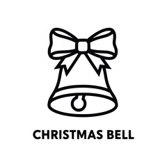 Christmas bell vector line icon