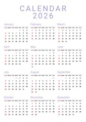 Calendar 2026