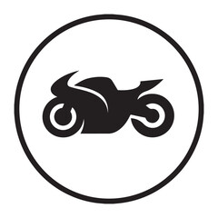 Motorcycle Icon in Circular Frame