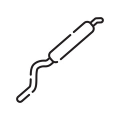 muffler black line icon. Vector isolated element