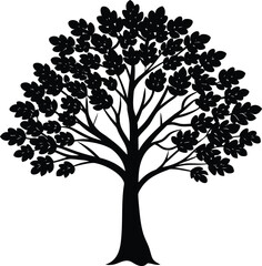 Obraz premium Minimalist Tree Icon Nature Black Silhouette