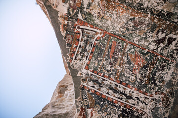 Ihlara Valley, Cappadocia, Turkey, with ancient rock temples and biblical frescoes