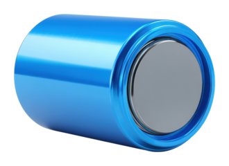 Innovative blue cylinder design modern workshop product showcase isolated on transparent background