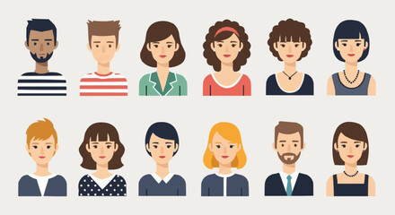 Diverse collection of stylized human portraits representing various individuals and personalities.