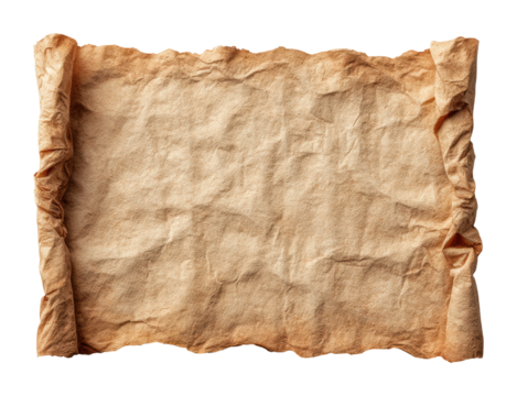 Ancient scroll unfurled historical site rustic isolated on transparent background