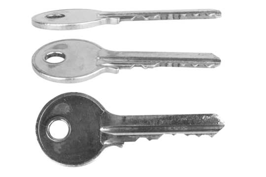 House key on white background