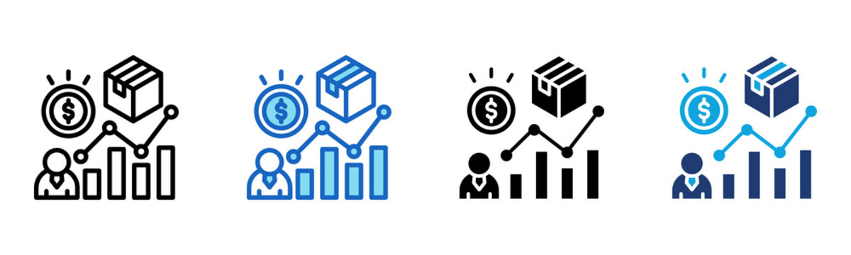 Sales Volume icon Multi Style Vector Illustration