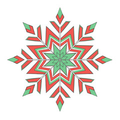 Obraz premium Futuristic retro snowflake illustration for holiday decorations, event branding, and festive marketing materials 