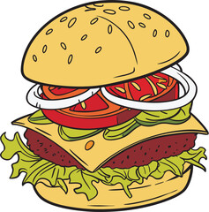 Burger Food  Vector
