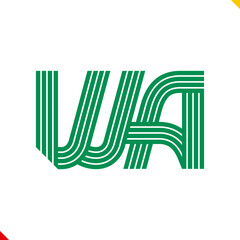 Parallel line monogram initial logo, combination of letter W and A. Idea and inspiration for branding, company and corporation name abbreviation. personal and commercial purpose.