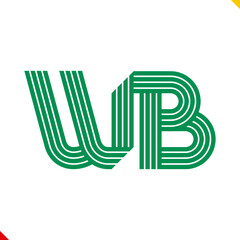 Parallel line monogram initial logo, combination of letter W and B. Idea and inspiration for branding, company and corporation name abbreviation. personal and commercial purpose.