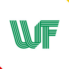 Parallel line monogram initial logo, combination of letter W and F. Idea and inspiration for branding, company and corporation name abbreviation. personal and commercial purpose.