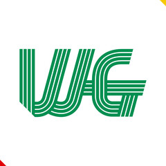 Parallel line monogram initial logo, combination of letter W and G. Idea and inspiration for branding, company and corporation name abbreviation. personal and commercial purpose.