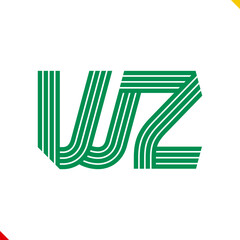 Parallel line monogram initial logo, combination of letter W and Z. Idea and inspiration for branding, company and corporation name abbreviation. personal and commercial purpose.