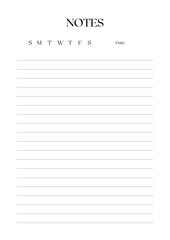 Notes Page Planner Template | Elegant Minimalist Productivity Planner - 1
