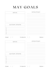 Monthly Goals Planner Template | Elegant Minimalist Productivity Planner - Monthly Goals Planner Template  (5)
