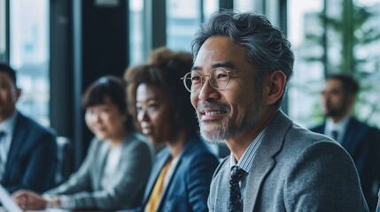 Obraz premium グローバルな会社の会議