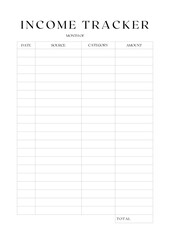 Income Tracker Planner Template | Elegant Minimalist Finance Planner - Income Tracker Planner Template | Elegant Minimalist Finance Planner (2)