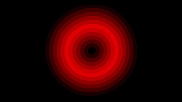 Red glowing circle pulse animation on black background seamless loop